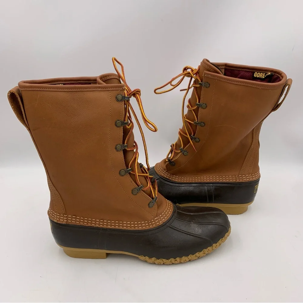 NWOT LL Bean Duck Boot Brown Men 9N Women 10.5-11 Waterproof Gortex 11”‎ Tall